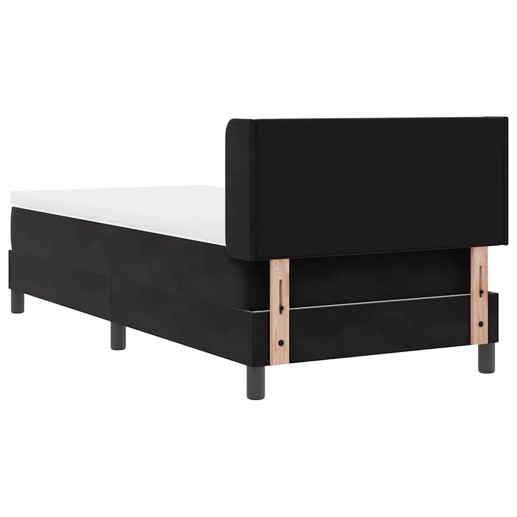 Box spring seng med hovedgærde Sort 200 x 80 cm Fløjl