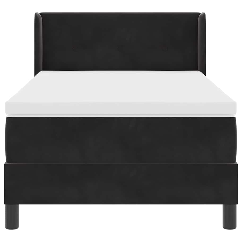 Box spring seng med hovedgærde Sort 200 x 80 cm Fløjl