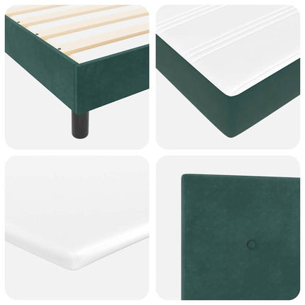 Box spring seng med hovedgærde Mørkegrøn 200 x 80 cm Fløjl