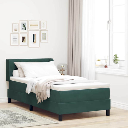 Box spring seng med hovedgærde Mørkegrøn 200 x 80 cm Fløjl