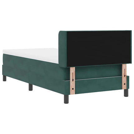 Box spring seng med hovedgærde Mørkegrøn 200 x 80 cm Fløjl