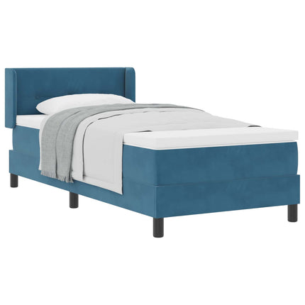 Box spring seng med hovedgærde Mørk blå 200 x 80 cm Fløjl