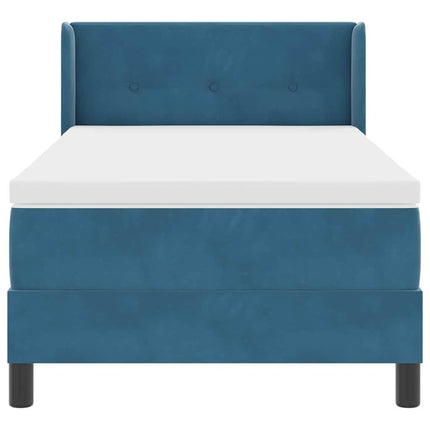 Box spring seng med hovedgærde Mørk blå 200 x 80 cm Fløjl