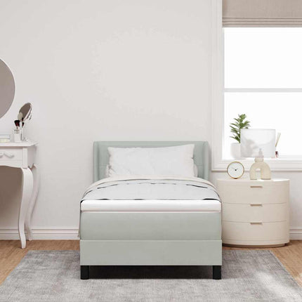 Box spring seng med hovedgærde Lysegrå 190 x 90 cm Fløjl