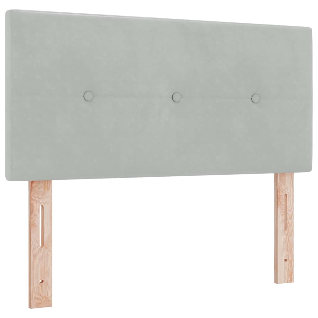 Box spring seng med hovedgærde Lysegrå 190 x 90 cm Fløjl