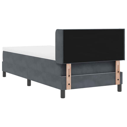 Box spring seng med hovedgærde Mørkegrå 190 x 90 cm Fløjl