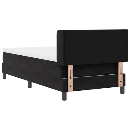 Box spring seng med hovedgærde Sort 190 x 90 cm Fløjl