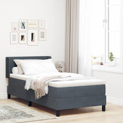 Box spring seng med hovedgærde Mørkegrå 200 x 100 cm Fløjl