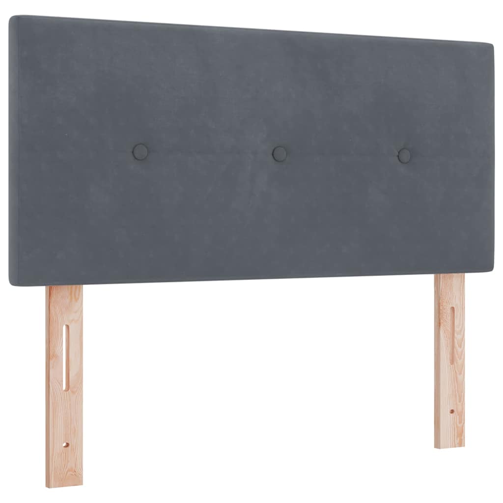 Box spring seng med hovedgærde Mørkegrå 200 x 100 cm Fløjl