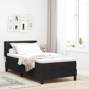 Box spring seng med hovedgærde Sort 200 x 100 cm Fløjl