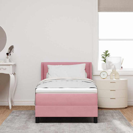 Box spring seng med hovedgærde Lyserød 200 x 100 cm Fløjl