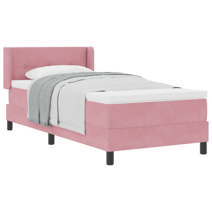 Box spring seng med hovedgærde Lyserød 200 x 100 cm Fløjl