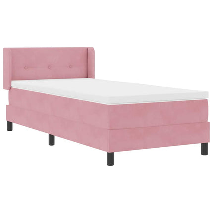 Box spring seng med hovedgærde Lyserød 200 x 100 cm Fløjl