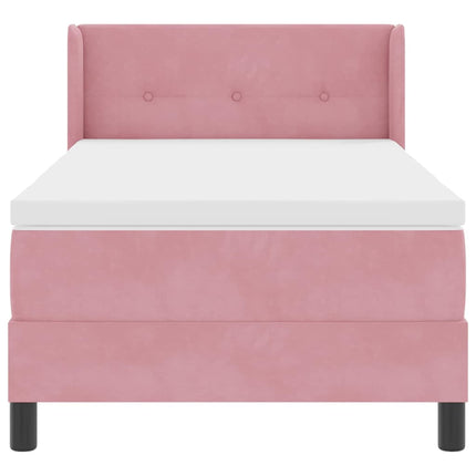 Box spring seng med hovedgærde Lyserød 200 x 100 cm Fløjl