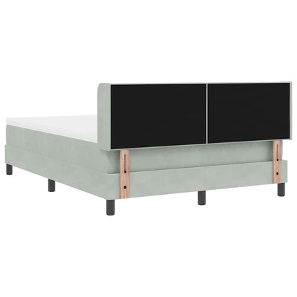 Box spring seng med hovedgærde Lysegrå 190 x 140 cm Fløjl