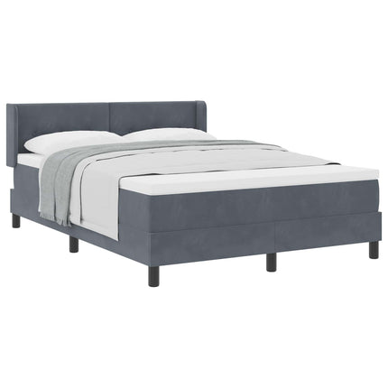 Box spring seng med hovedgærde Mørkegrå 200 x 140 cm Fløjl