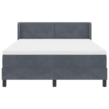 Box spring seng med hovedgærde Mørkegrå 200 x 140 cm Fløjl