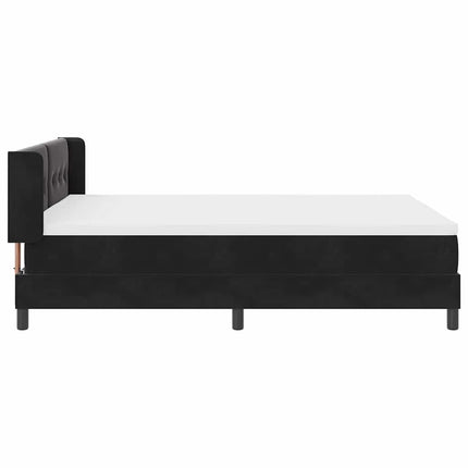Box spring seng med hovedgærde Sort 200 x 140 cm Fløjl