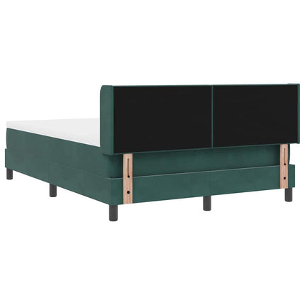Box spring seng med hovedgærde Mørkegrøn 200 x 140 cm Fløjl