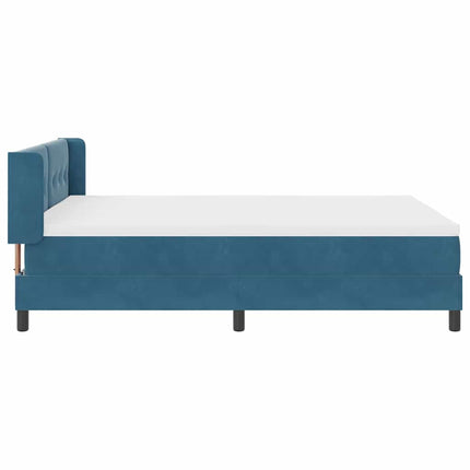 Box spring seng med hovedgærde Mørk blå 200 x 140 cm Fløjl