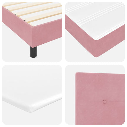 Box spring seng med hovedgærde Lyserød 200 x 140 cm Fløjl