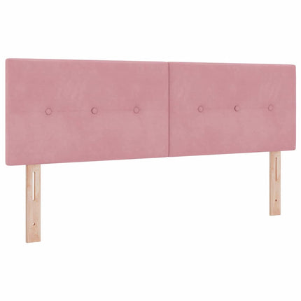 Box spring seng med hovedgærde Lyserød 200 x 140 cm Fløjl