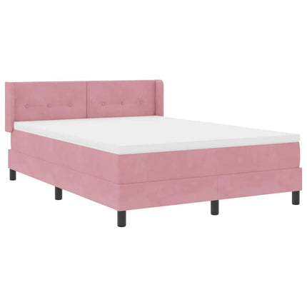 Box spring seng med hovedgærde Lyserød 200 x 140 cm Fløjl