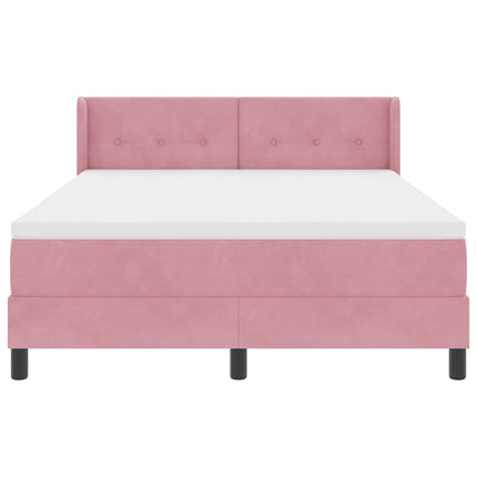 Box spring seng med hovedgærde Lyserød 200 x 140 cm Fløjl