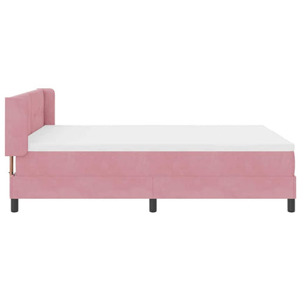 Box spring seng med hovedgærde Lyserød 200 x 140 cm Fløjl