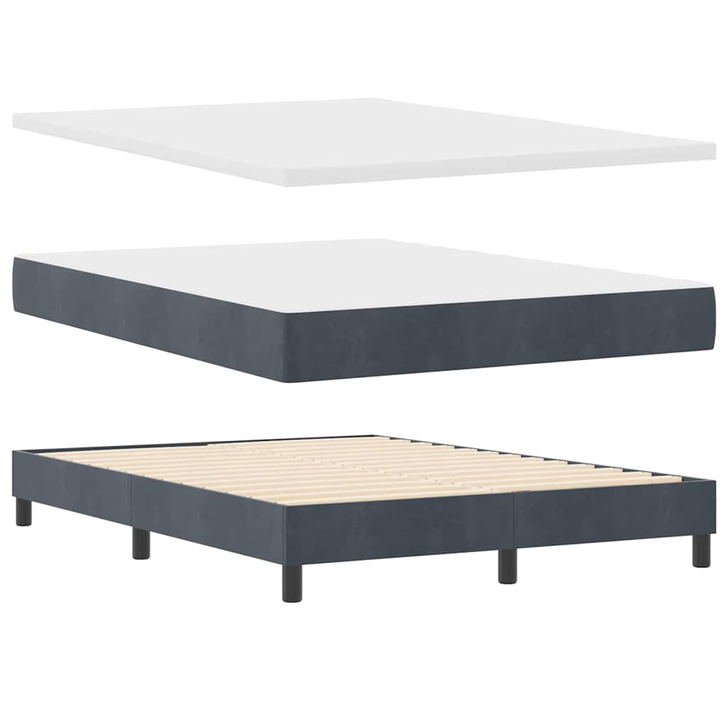 Box spring seng med hovedgærde Mørkegrå 200 x 160 cm Fløjl