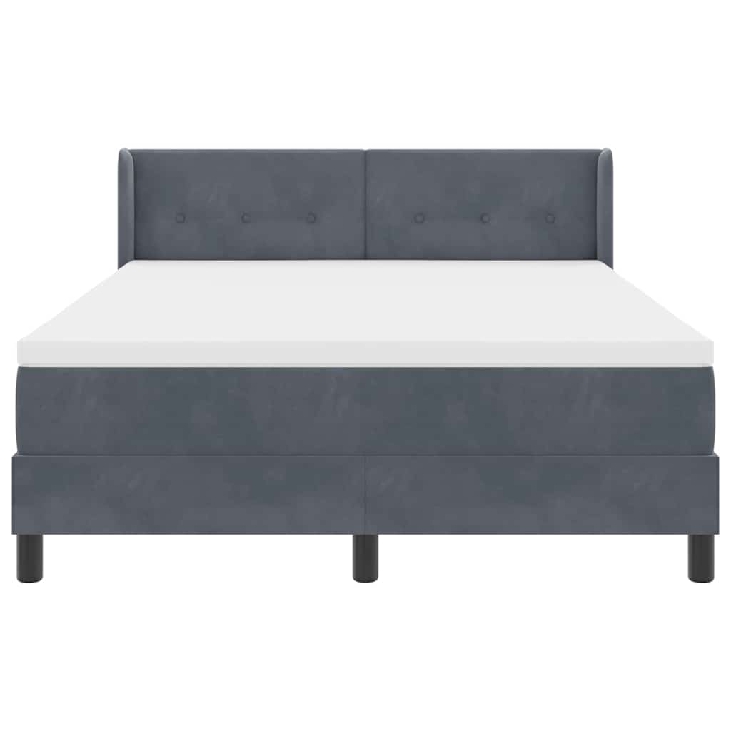 Box spring seng med hovedgærde Mørkegrå 200 x 160 cm Fløjl