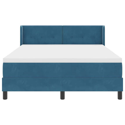 Box spring seng med hovedgærde Mørk blå 200 x 160 cm Fløjl