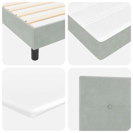 Box spring seng med hovedgærde Lysegrå 200 x 180 cm Fløjl