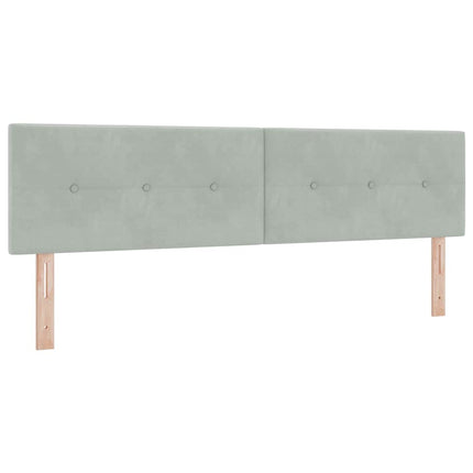 Box spring seng med hovedgærde Lysegrå 200 x 180 cm Fløjl