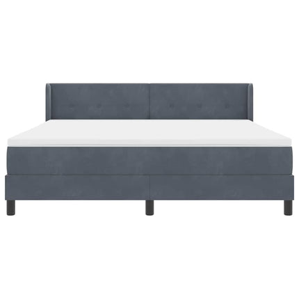Box spring seng med hovedgærde Mørkegrå 200 x 180 cm Fløjl