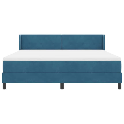 Box spring seng med hovedgærde Mørk blå 200 x 180 cm Fløjl