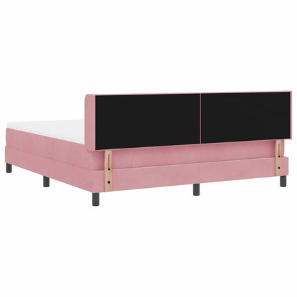 Box spring seng med hovedgærde Lyserød 200 x 180 cm Fløjl