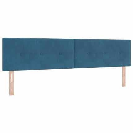 Box spring seng med hovedgærde Mørk blå 200 x 200 cm Fløjl