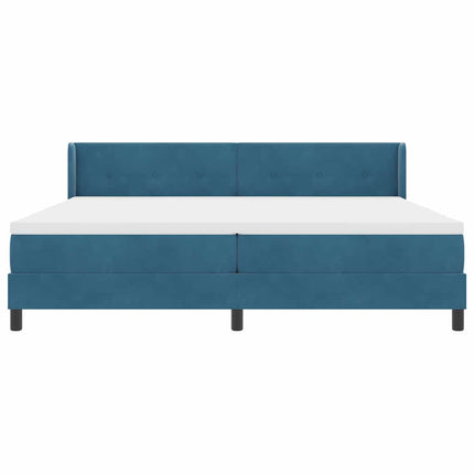 Box spring seng med hovedgærde Mørk blå 200 x 200 cm Fløjl