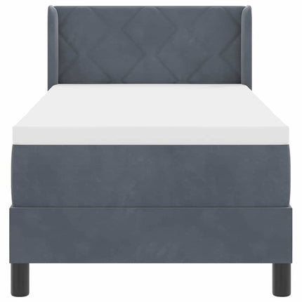 Box spring seng med hovedgærde Mørkegrå 200 x 80 cm Fløjl