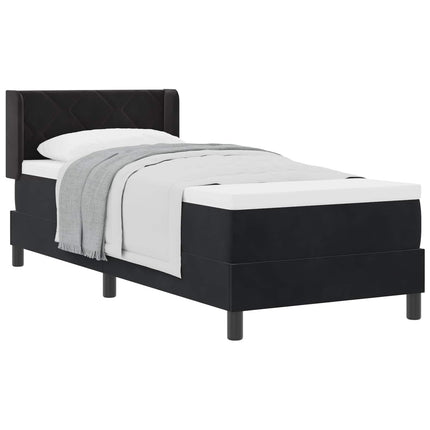 Box spring seng med hovedgærde Sort 200 x 80 cm Fløjl