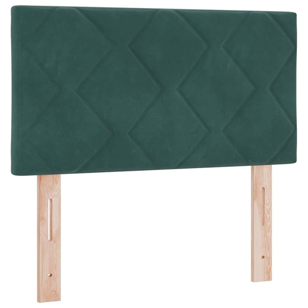 Box spring seng med hovedgærde Mørkegrøn 200 x 80 cm Fløjl