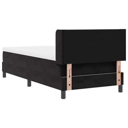 Box spring seng med hovedgærde Sort 190 x 90 cm Fløjl