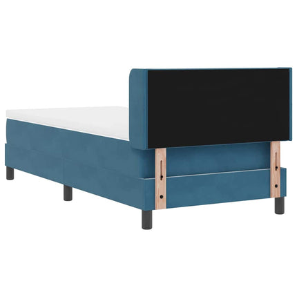 Box spring seng med hovedgærde Mørk blå 200 x 90 cm Fløjl