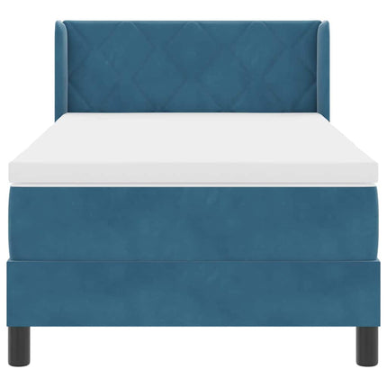 Box spring seng med hovedgærde Mørk blå 200 x 90 cm Fløjl