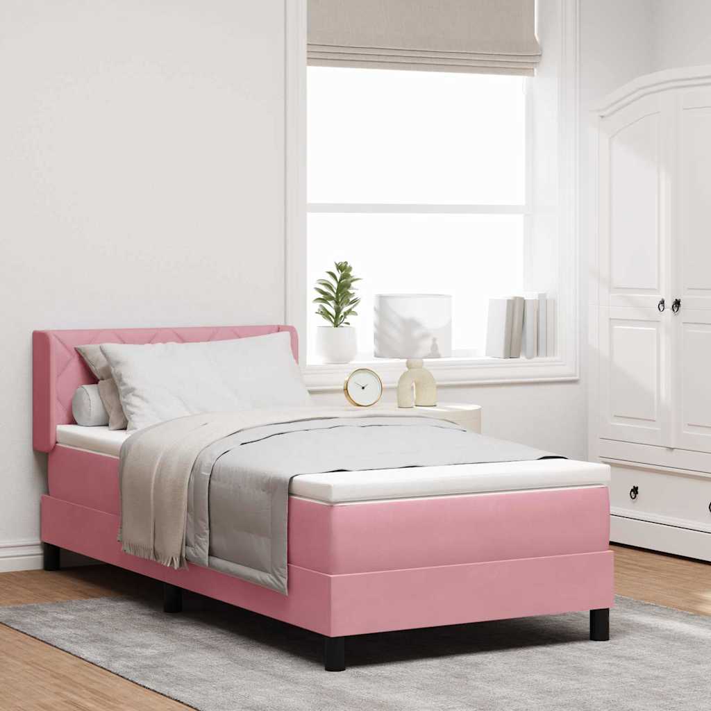 Box spring seng med hovedgrde Lyserd 200 x 90 cm Fljl