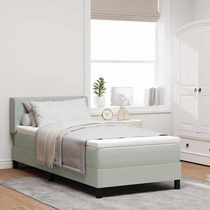 Box spring seng med hovedgærde Lysegrå 200 x 100 cm Fløjl