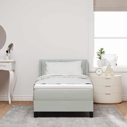 Box spring seng med hovedgærde Lysegrå 200 x 100 cm Fløjl