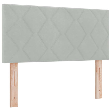 Box spring seng med hovedgærde Lysegrå 200 x 100 cm Fløjl