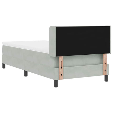 Box spring seng med hovedgærde Lysegrå 200 x 100 cm Fløjl